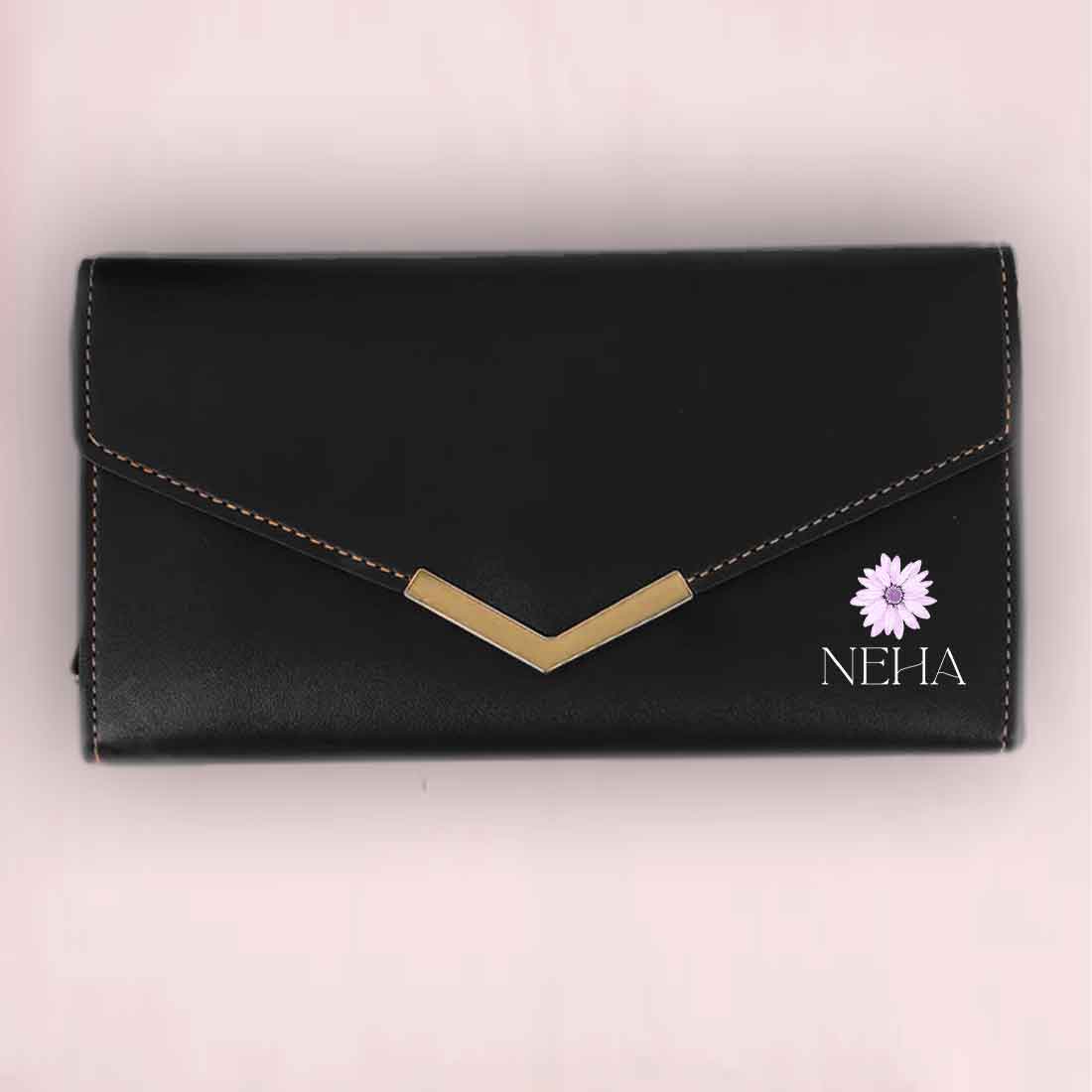Customised Wallet for Women with Name - Faux Leather Clutch Purses for Ladies - Image 11