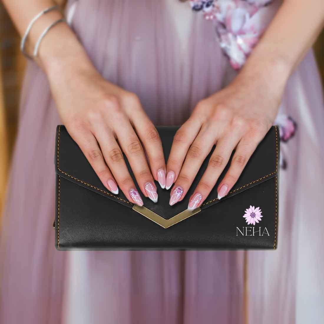Customised Wallet for Women with Name - Faux Leather Clutch Purses for Ladies - Image 15