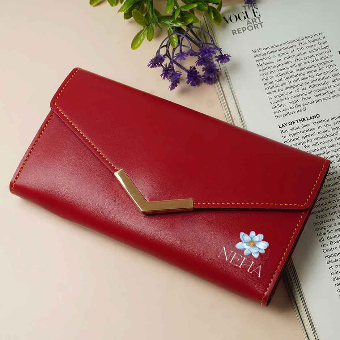 Customised Wallet for Women with Name - Faux Leather Clutch Purses for Ladies - Image 17