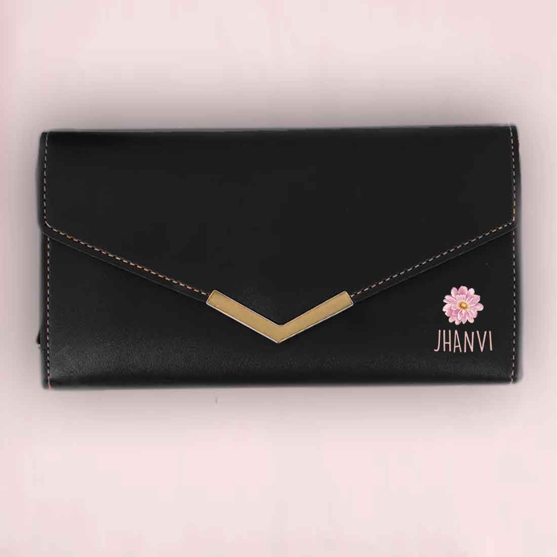 Customised Wallet for Women with Name - Faux Leather Clutch Purses for Ladies - Image 19