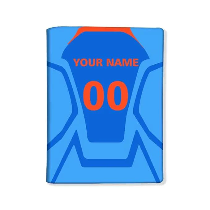 Customizable Passport Cover with Name & Lucky Number - India Cricket Jersey