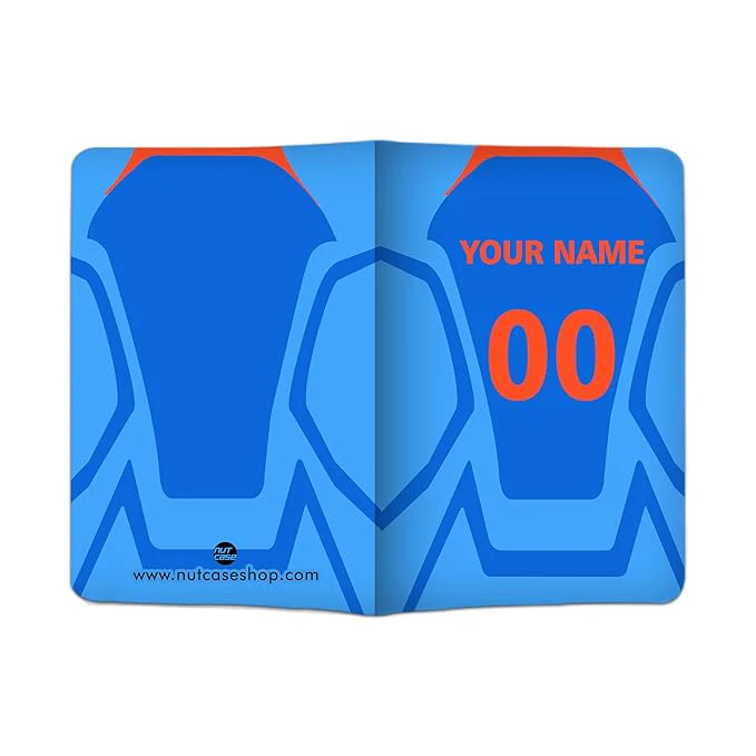 Customizable Passport Cover with Name & Lucky Number - India Cricket Jersey - Image 2