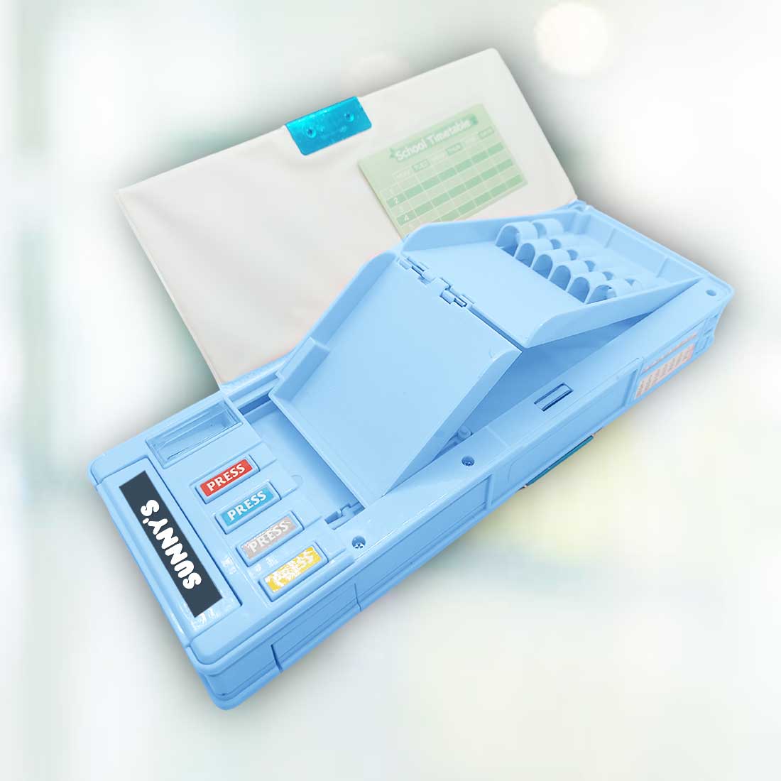 Customize Pencil Box with Name Switch Operated Multi-functional Compass Box for Kids with Press buttons - Image 20