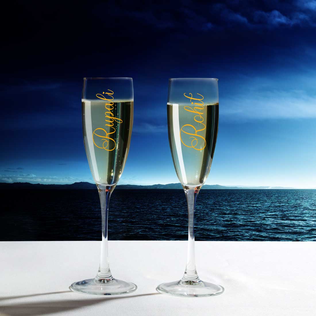 Customized Champagne Glasses With Name Anniversary Gift For Wife - Add Name - Image 4