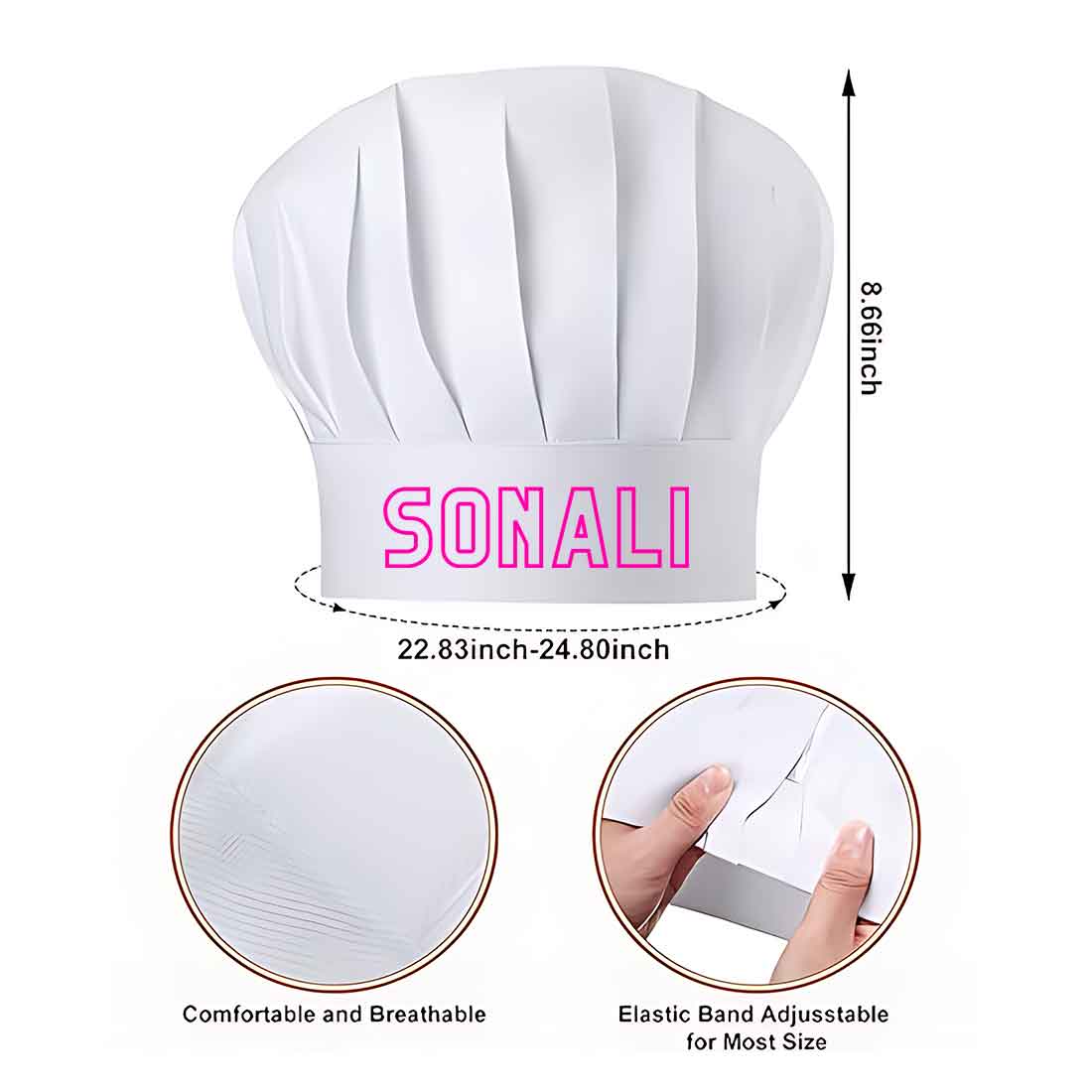 Customized Chef White Hat with Name - Chef Toque - Image 6