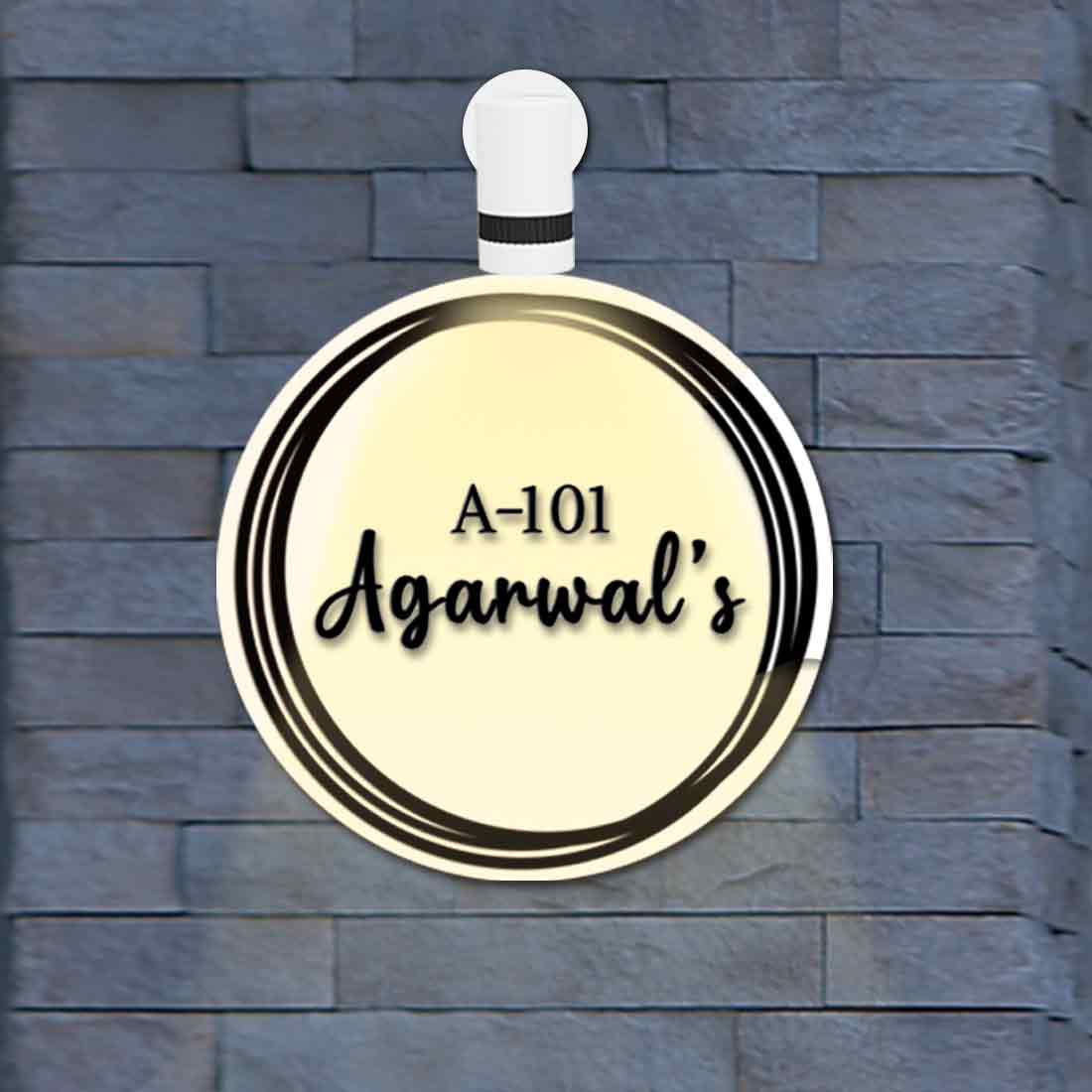 Customized Acrylic Letters House Name Plate Design for Door Entrance - Black Rim