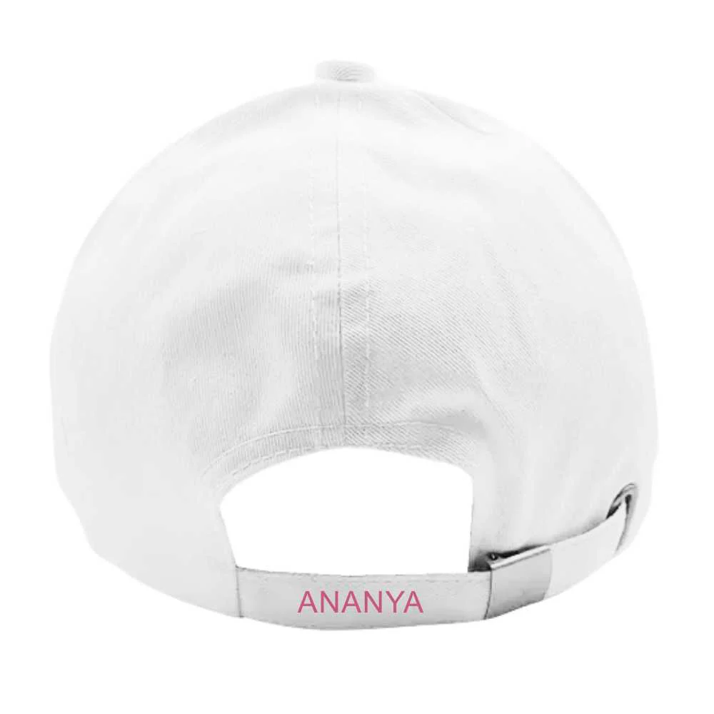 Customized Ladies White Cap with Name - Image 3
