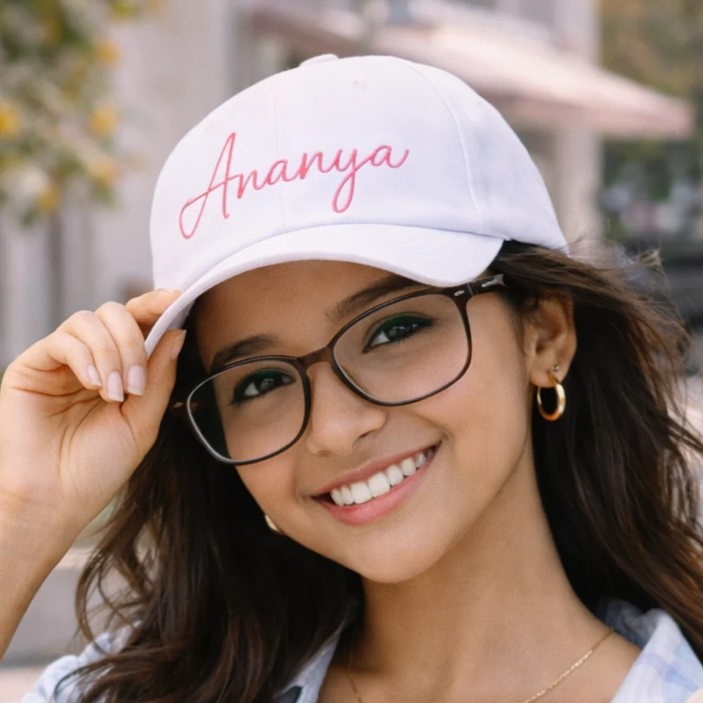 Customized Ladies White Cap with Name - Image 5