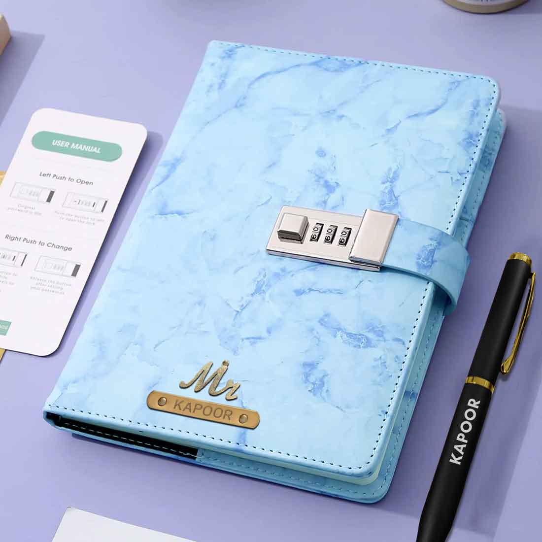 Customized Lockable Diary with Charms - Premium PU Leather Diaries with Pen - Image 16