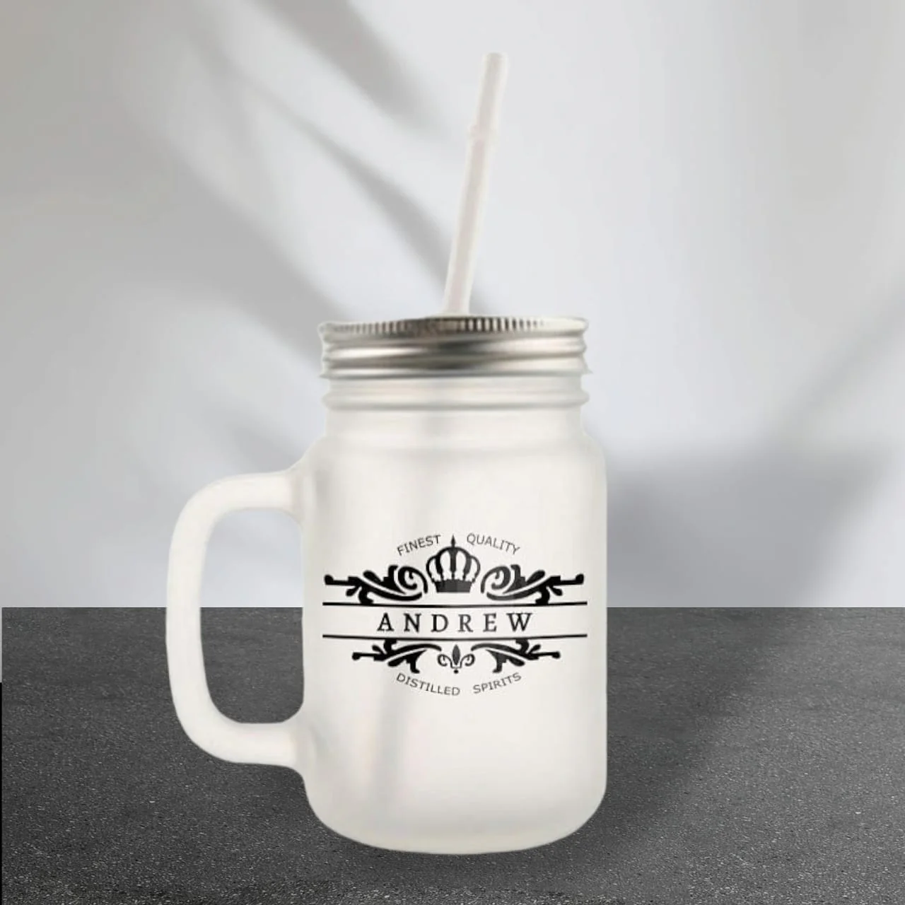 Customized Mason Jar Glass - Victorian Era Name