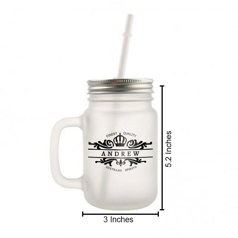 Customized Mason Jar Glass - Victorian Era Name - Image 3