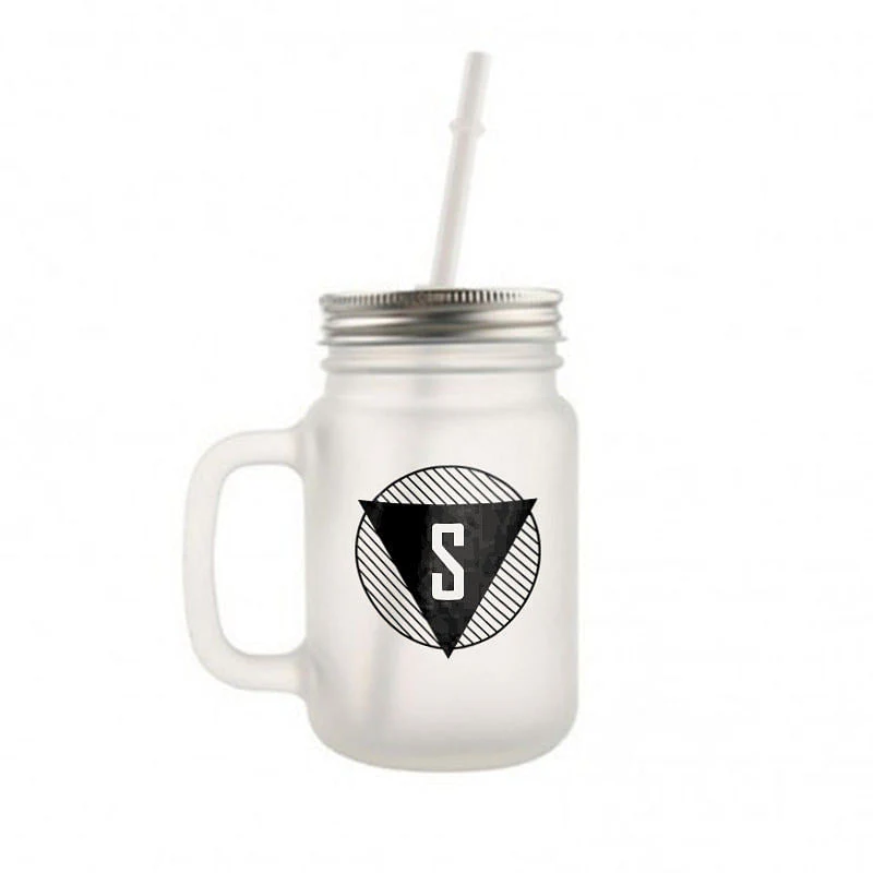 Personalized Mason Jar Glass - Monogram Triangle - Image 2