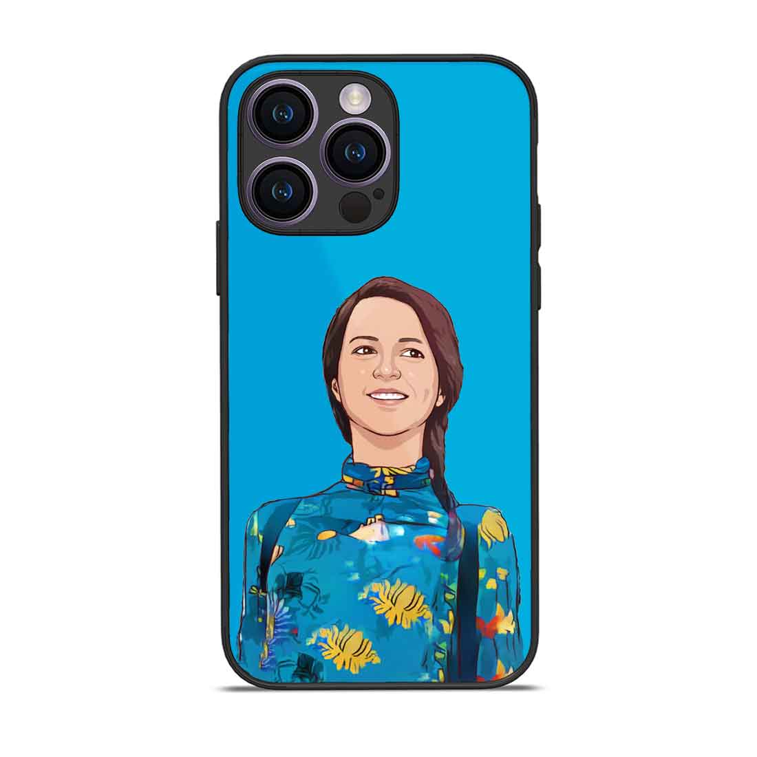 Customized Mobile Cover With Photo Blue iPhone 14 Pro Case - Cartoonized From Image - Image 2