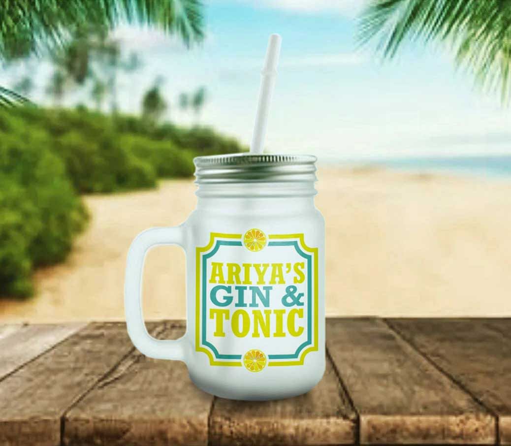 Customized Monogram Mason Jar - Gin & Tonic - Image 5