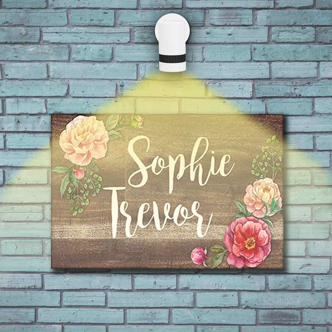 Personalized Name Plates for Home Flats Restaurants Office Cafe - Floral Roses - Image 3