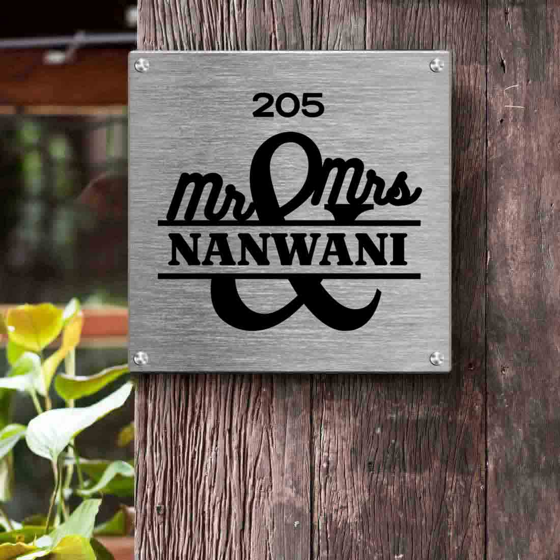 Personalized Mr & Mrs Nameplate for Home Outdoor Entrance Board - Image 5