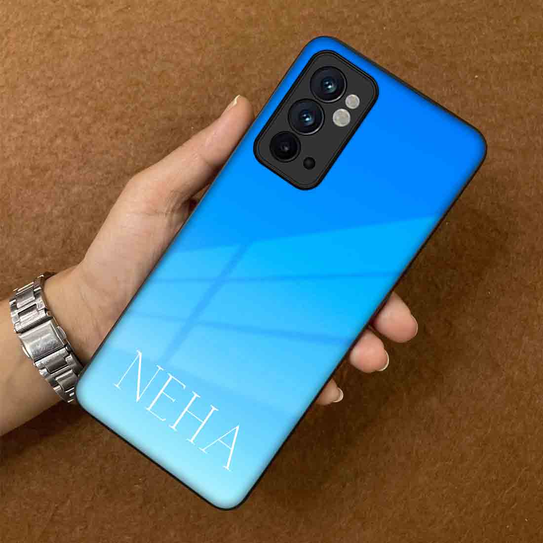 Customized One Plus 9RT Back Cover Designer Mobile Case with Calligraphy Name - Gradients - Image 3