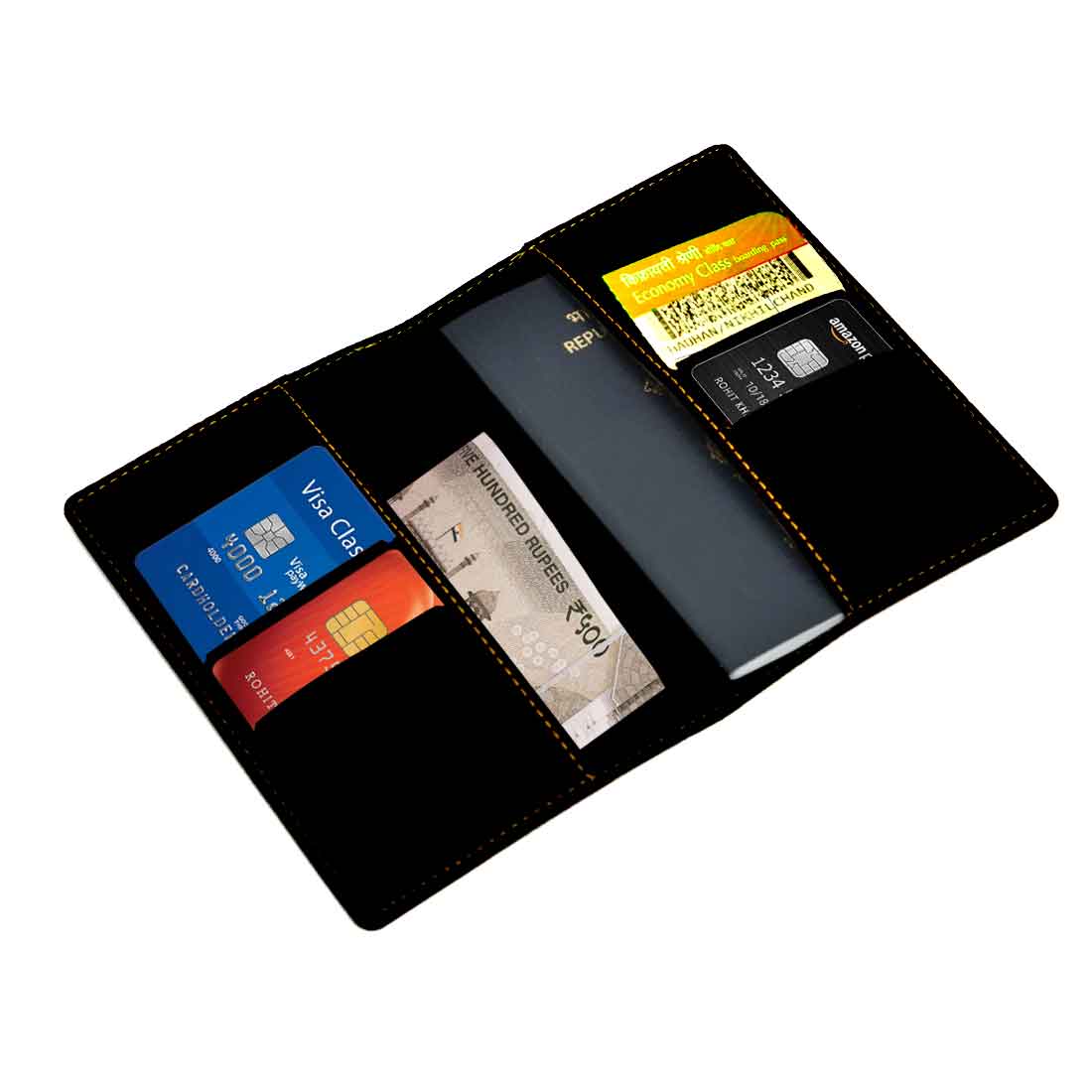 Personalised Travel Wallet Pu Leather Passport Cover - Name Box - Image 3