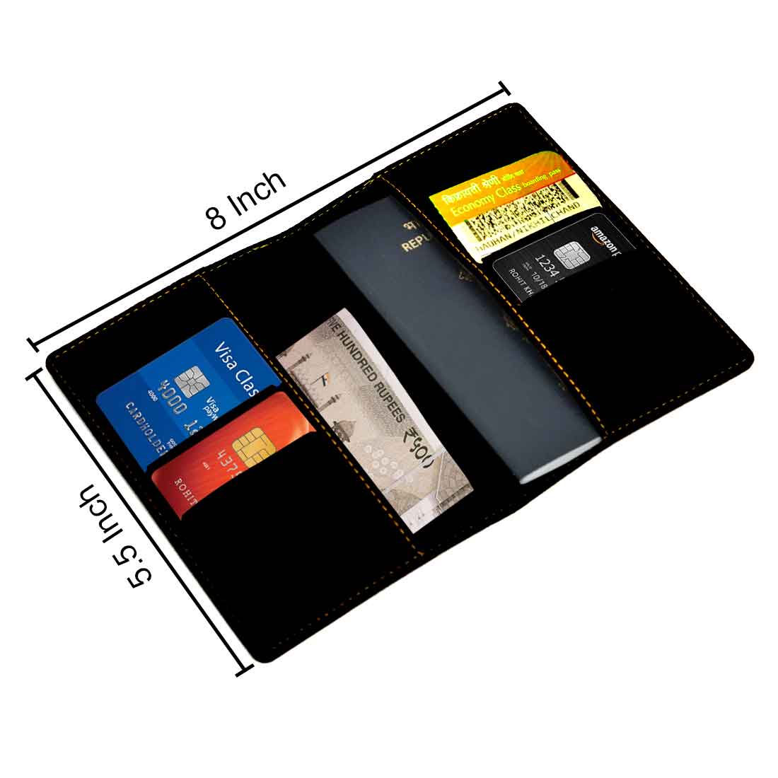 Personalised Travel Wallet Pu Leather Passport Cover - Name Box - Image 5