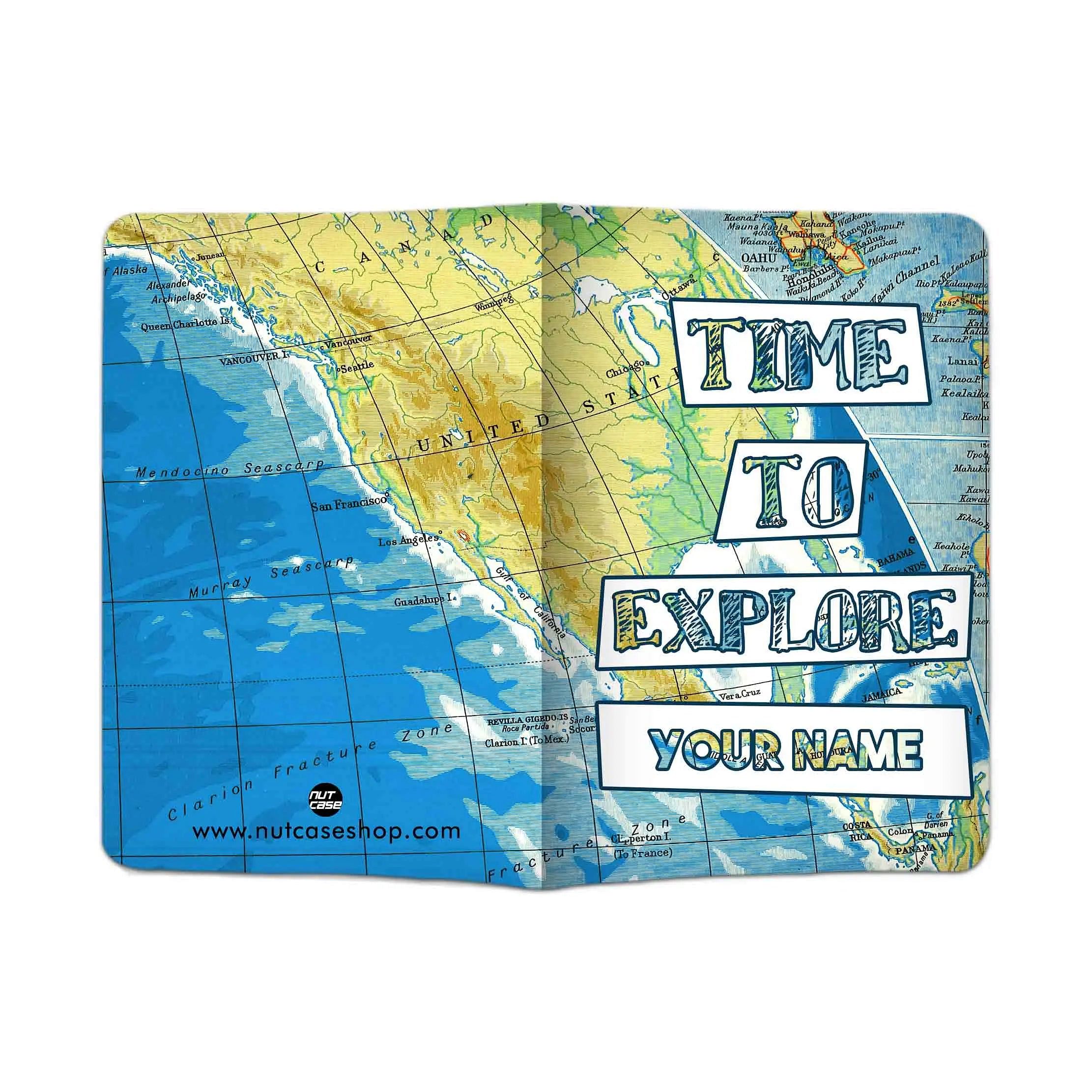 Classy Personalized Passport Cover - TIME TO EXPLORE - Image 4