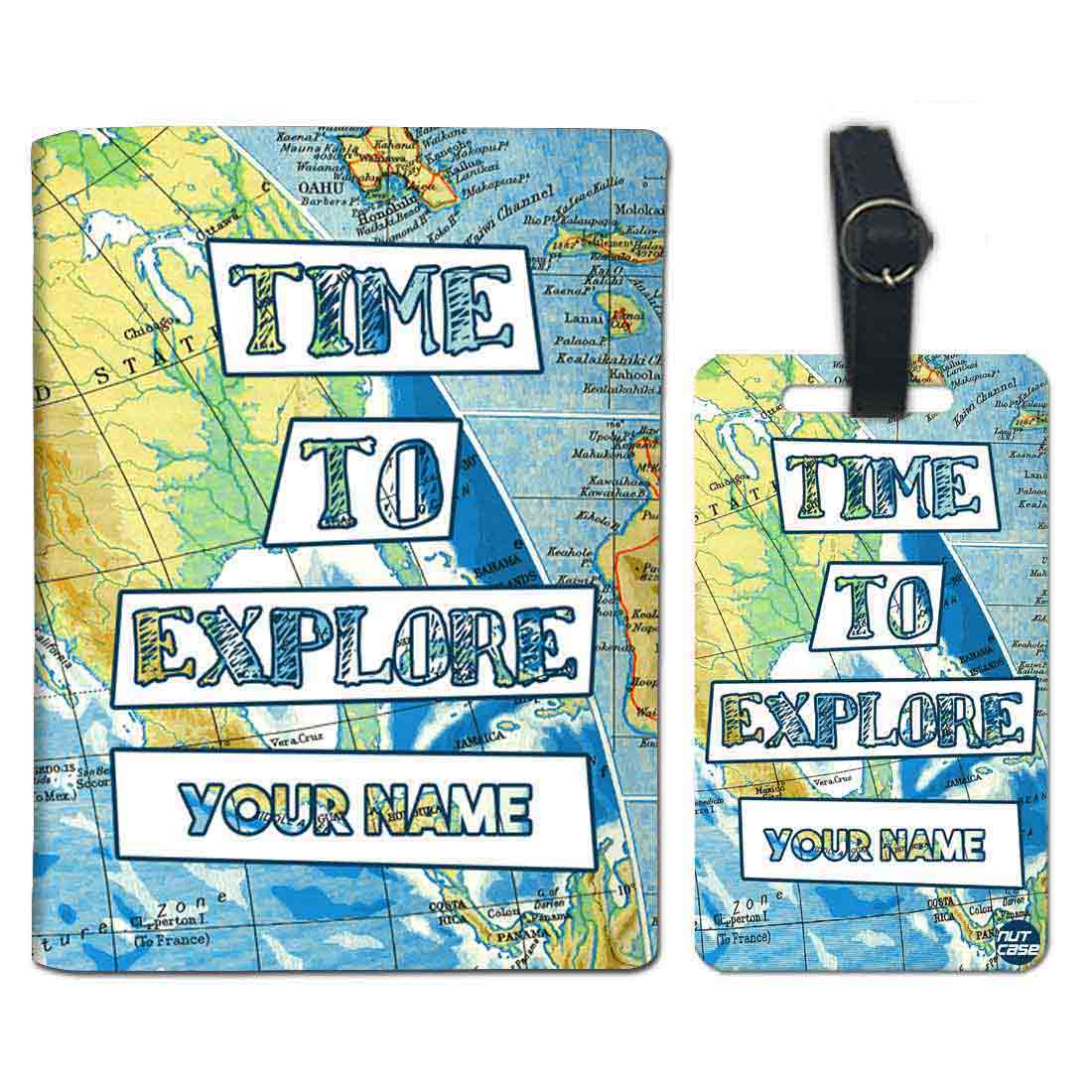Classy Personalized Passport Cover - TIME TO EXPLORE - Image 5