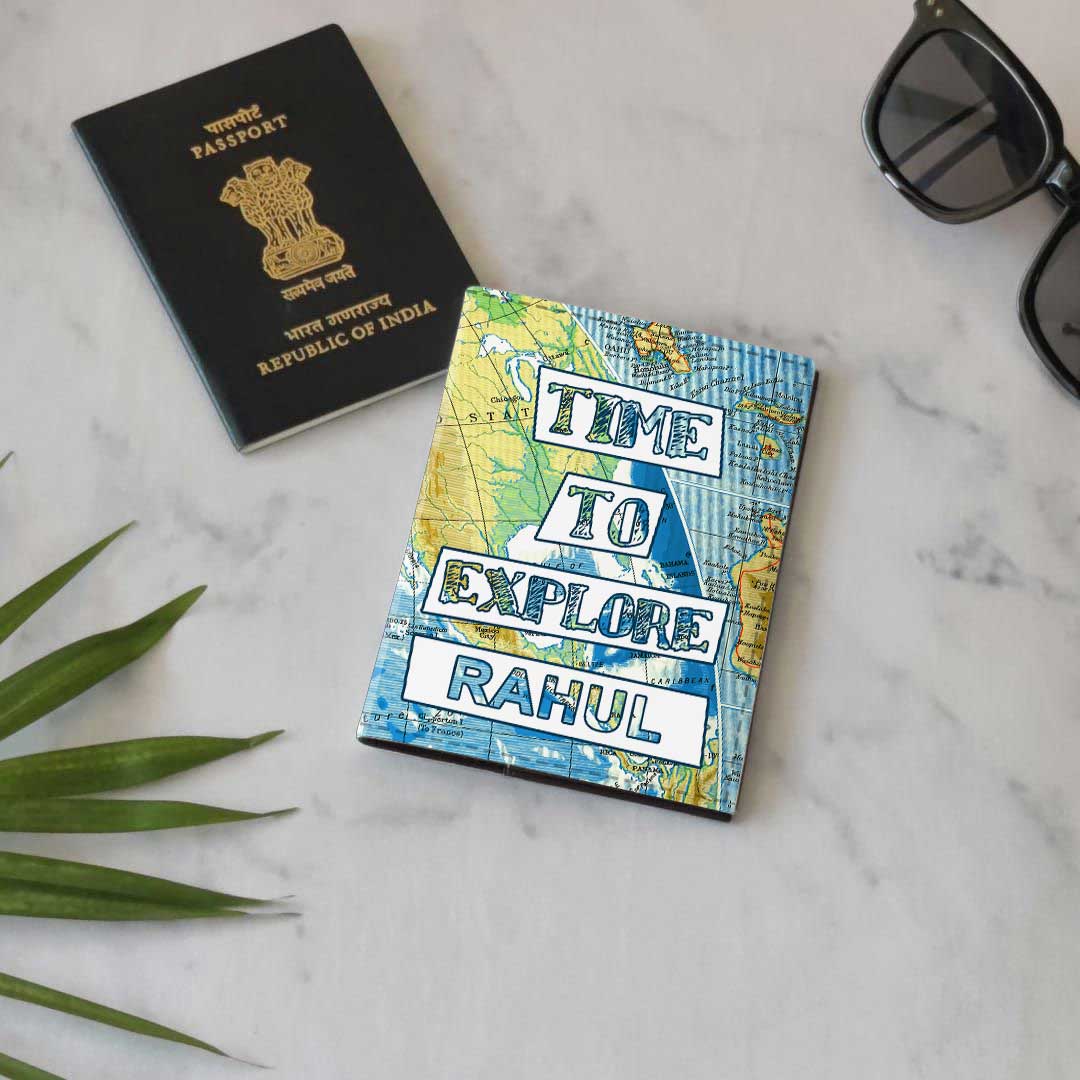 Classy Personalized Passport Cover - TIME TO EXPLORE - Image 6