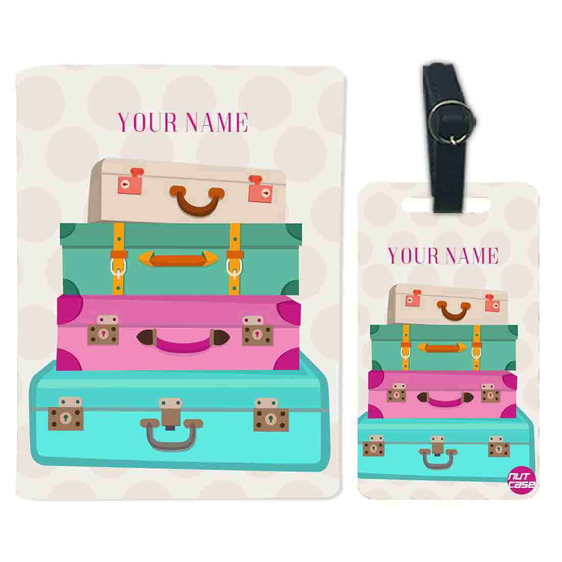 Customized Passport Cover for Girl -  Suitcase - Image 4