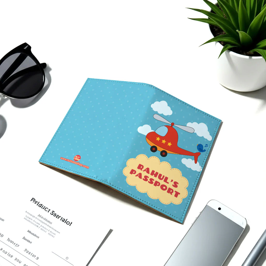 Customized Passport Cover for Kids -Cute Helicopter - Image 5