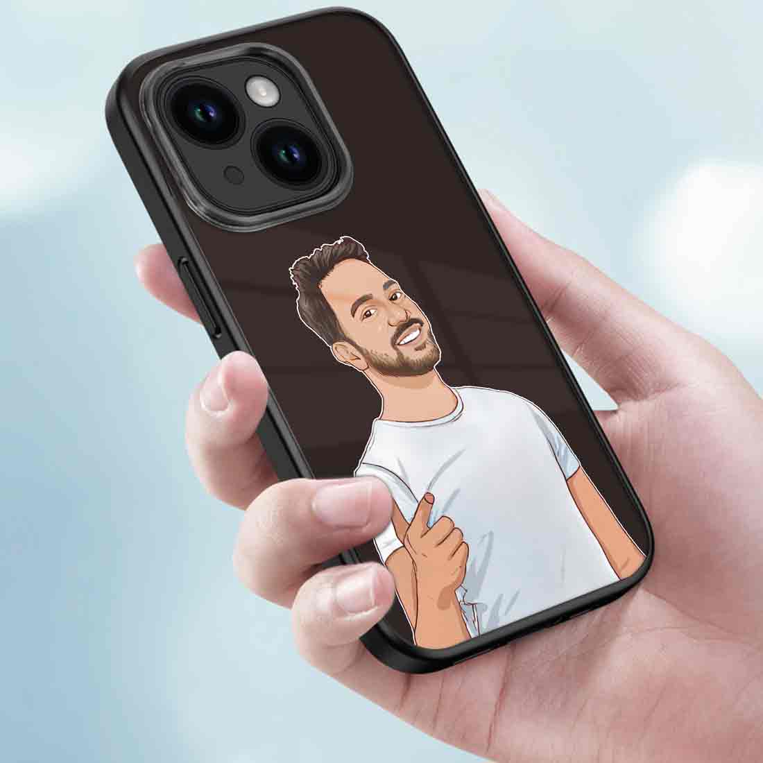 Customized Photo Mobile Cover Black  iPhone 14 Case With Image - Cartoonize Photo - Image 3