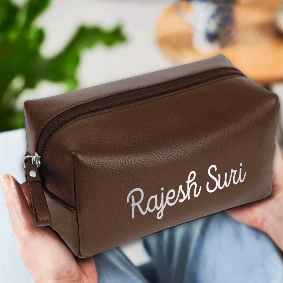 Customized Pouch Bag Travel for Men - Faux Leather Toiletries Bag - Image 4