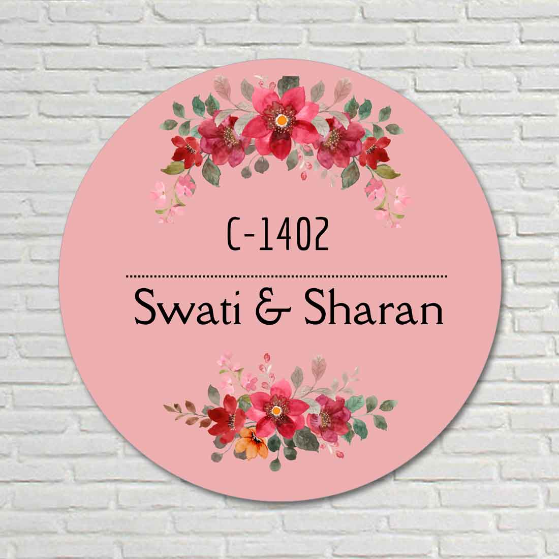 Personalised Name Plate for Home Flat & Office Entrance - Pink Heaven - Image 2