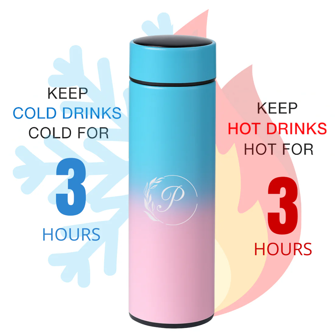 Customized Temperature Water Bottle with Insulated Display Bottle 500ml - Image 10