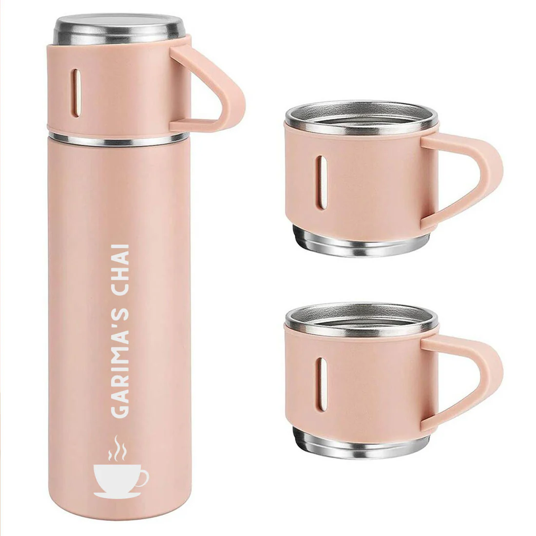 Customized Thermos Bottle With 2 Cups Gift Box Set - Add Name - Image 18