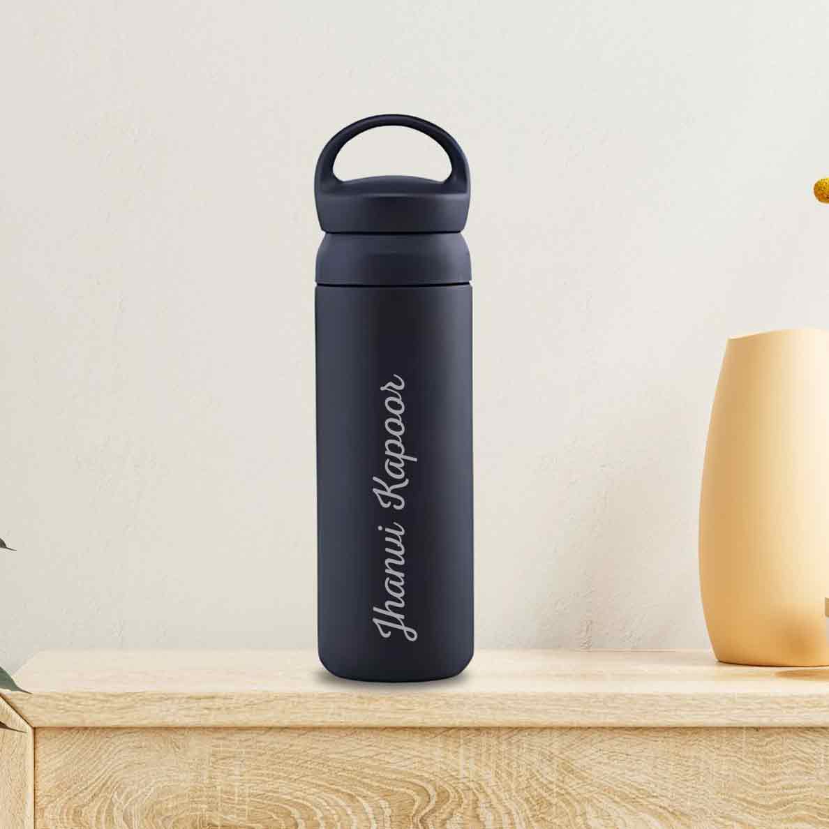 Customized Thermos Vacuum Bottle - Stainless Steel Black Water Bottle 500ml - Image 4