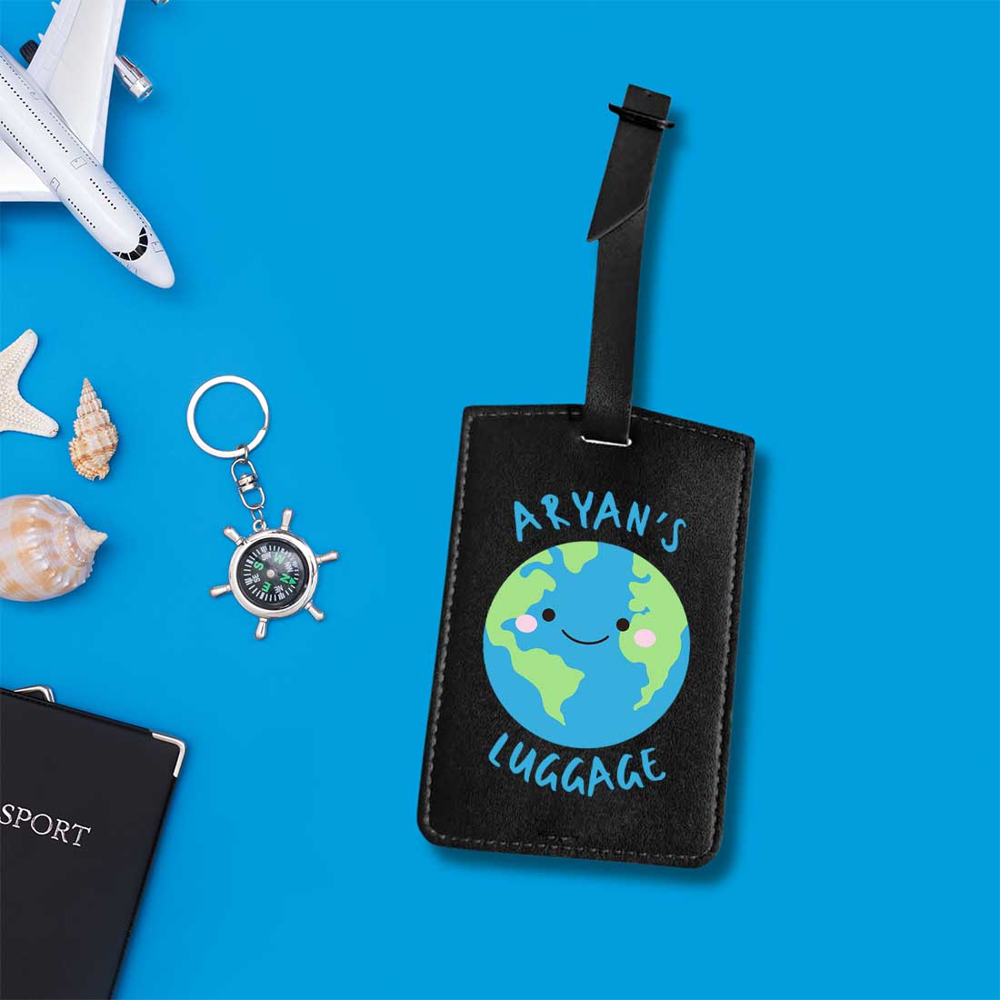 Customized Travel Tag for Kids with Name PU Leather Tags - Image 2