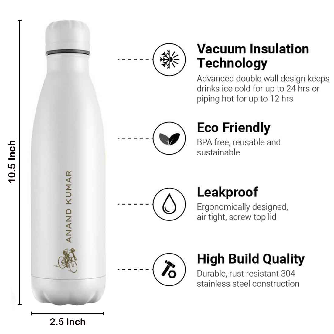 Customized Water Bottle for Hiking Cycling Camping Gym Car Office 500 ml - Image 8