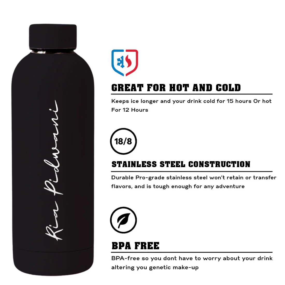 Customized Water Bottles with Names Stainless Steel Double Insulated Water Bottles for Travel Office Gym Home - BPA Free, Leakproof - Image 23