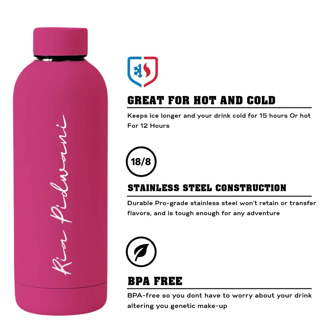 Customized Water Bottles with Names Stainless Steel Double Insulated Water Bottles for Travel Office Gym Home - BPA Free, Leakproof - Image 28