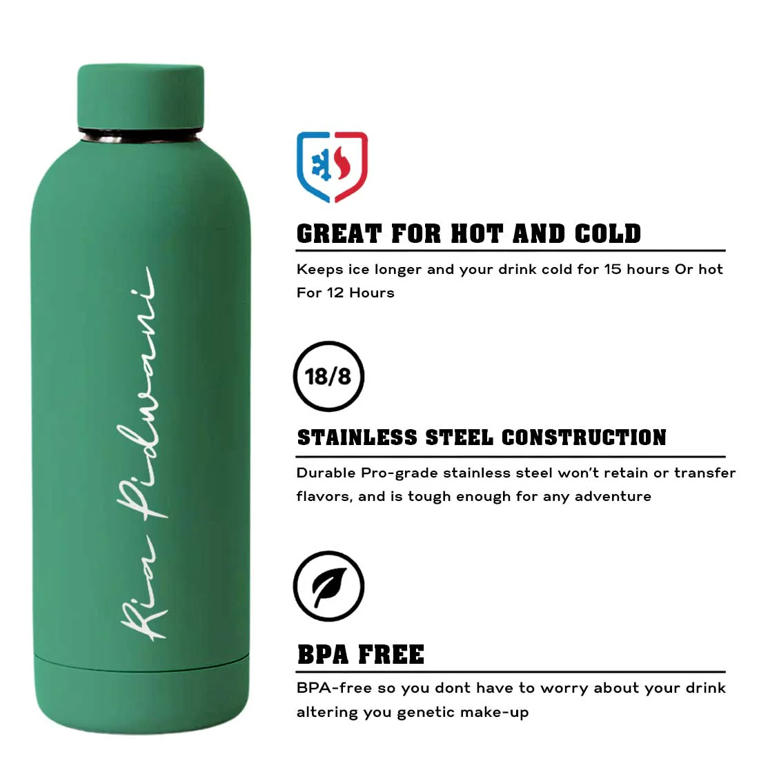 Customized Water Bottles with Names Stainless Steel Double Insulated Water Bottles for Travel Office Gym Home - BPA Free, Leakproof - Image 41