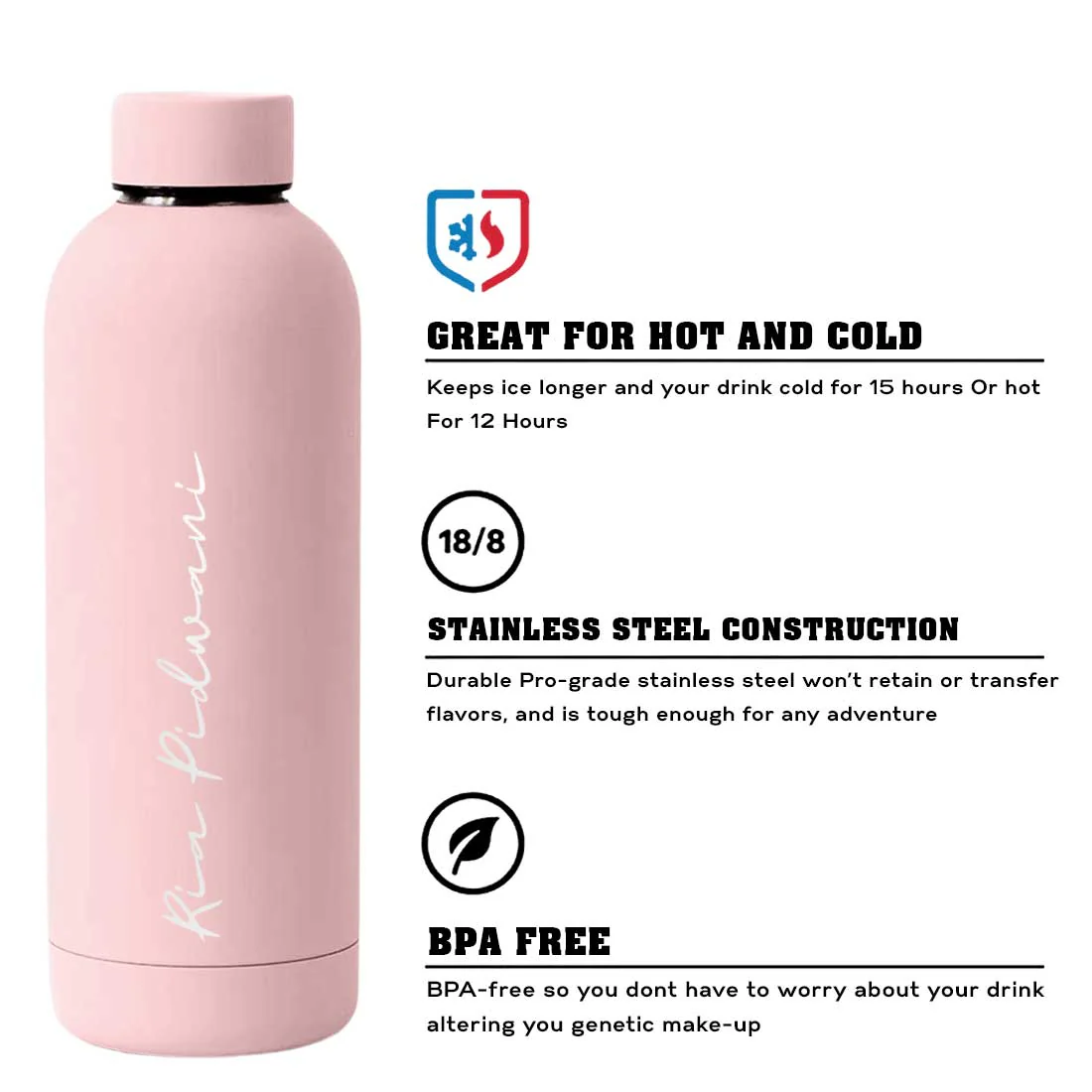 Customized Water Bottles with Names Stainless Steel Double Insulated Water Bottles for Travel Office Gym Home - BPA Free, Leakproof - Image 46