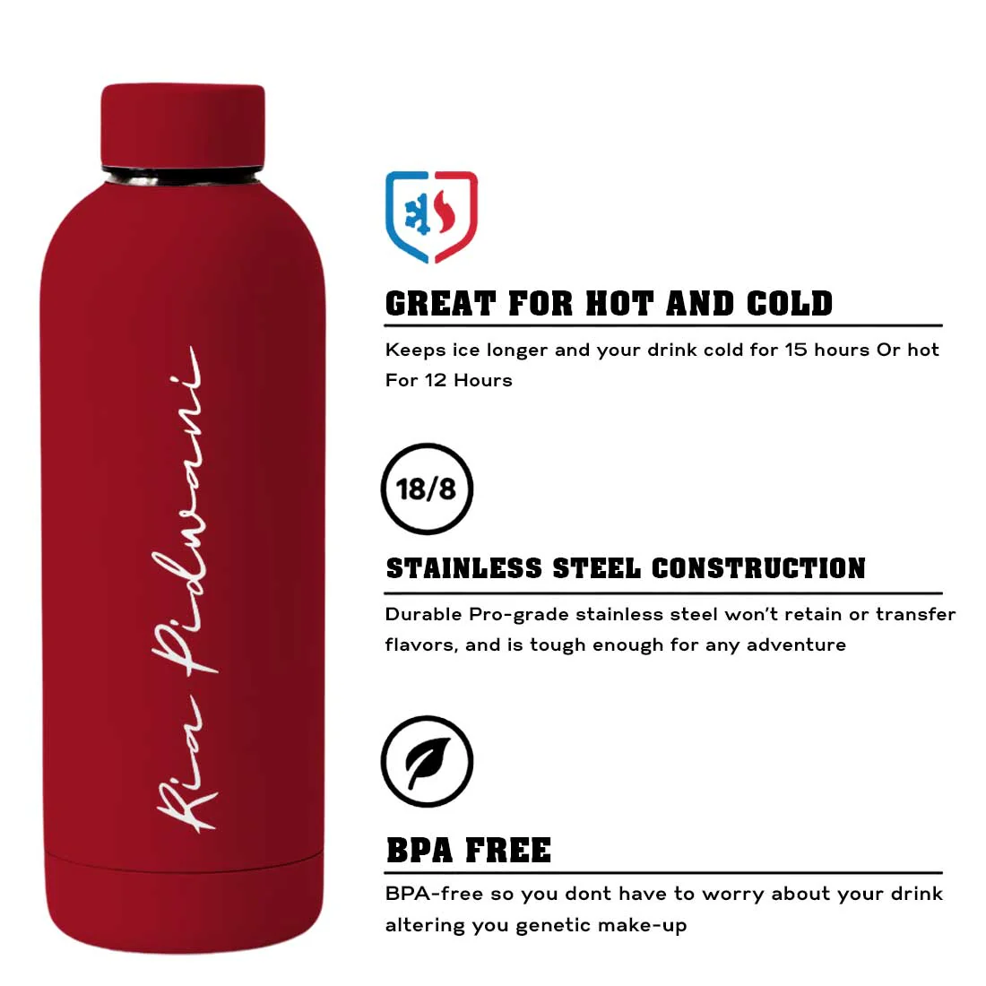 Customized Water Bottles with Names Stainless Steel Double Insulated Water Bottles for Travel Office Gym Home - BPA Free, Leakproof - Image 67