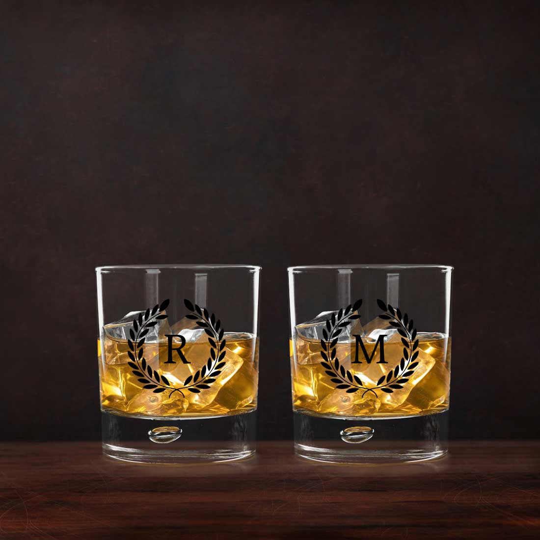 Custom Whiskey Glass Set with Monogram in a Black Gift Box - Image 9