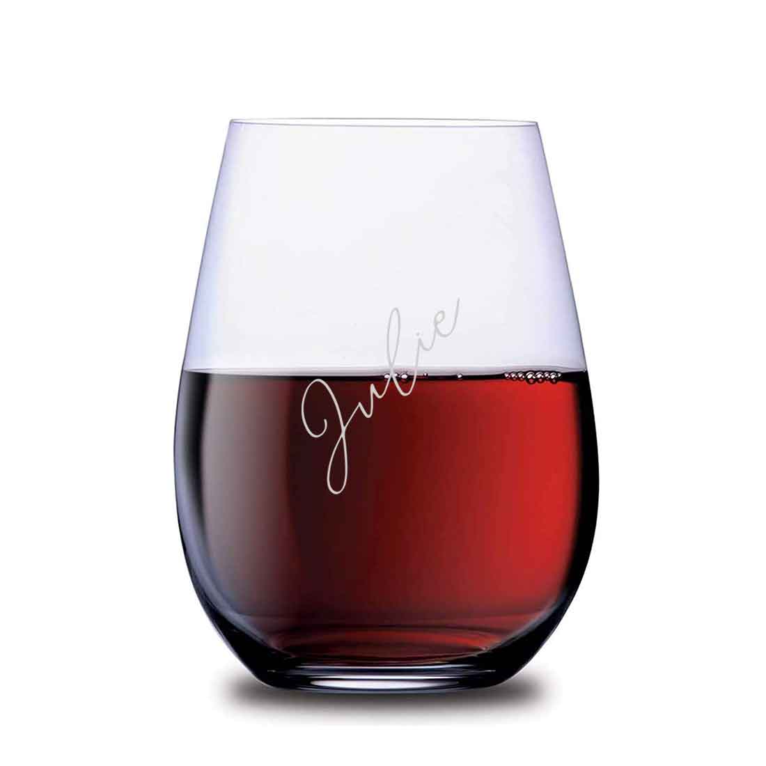 Customized Wine Glass with Signature Engraved on Stemless Cocktail / Whiskey Glass 400 ML - Image 2