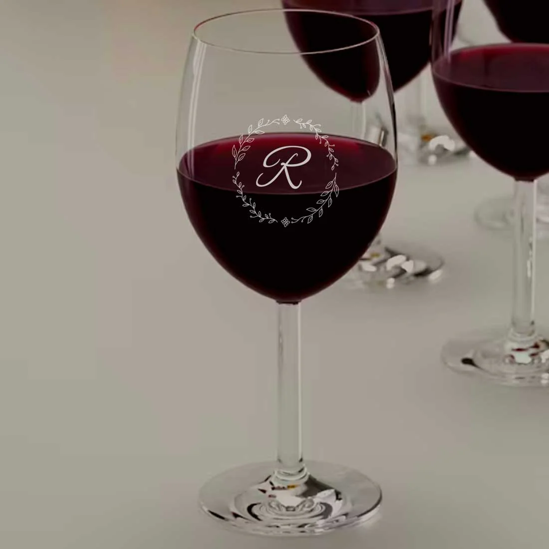 Customized Wine Glass - Engraved Red White Wine Glass - Monogram - Image 3