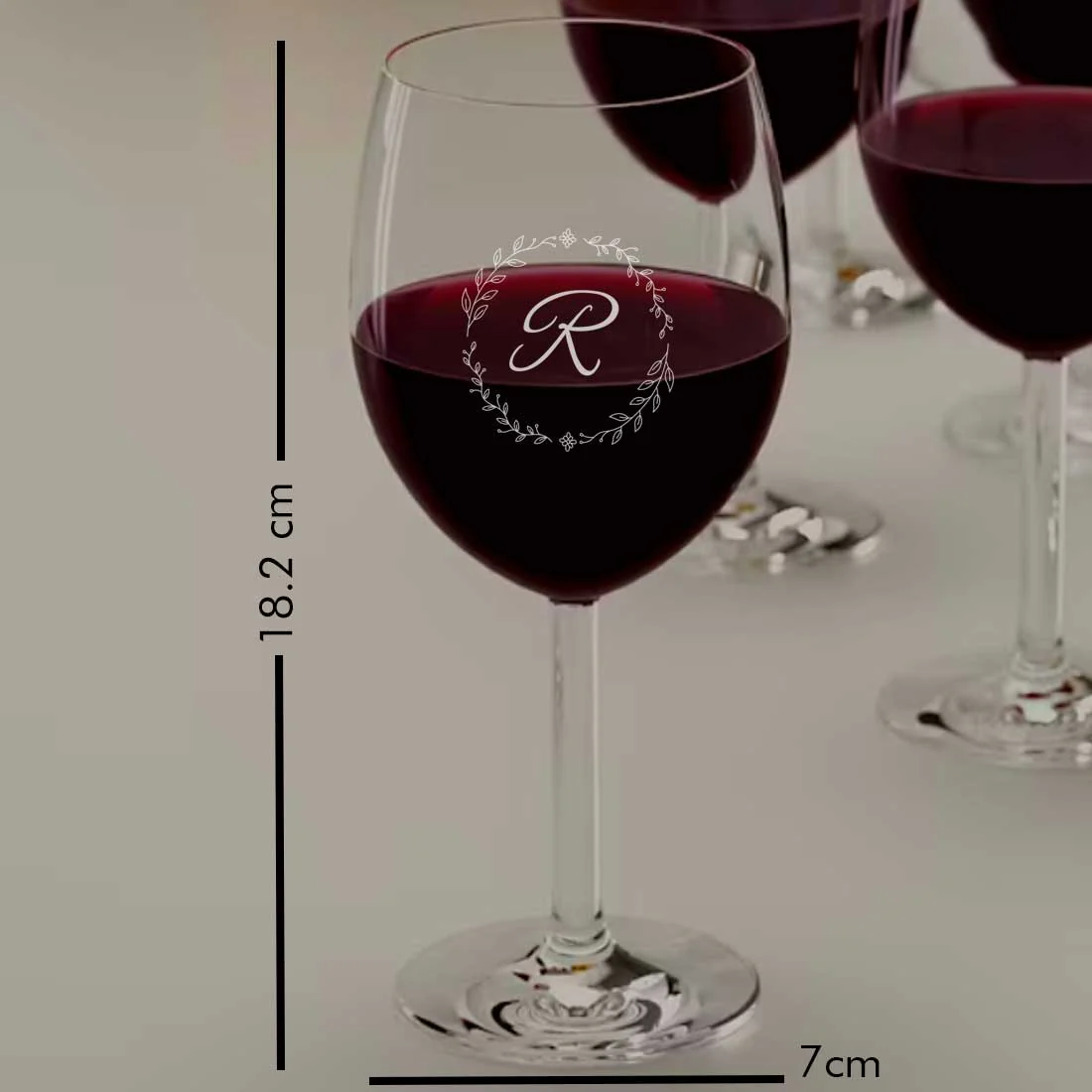 Customized Wine Glass - Engraved Red White Wine Glass - Monogram - Image 4