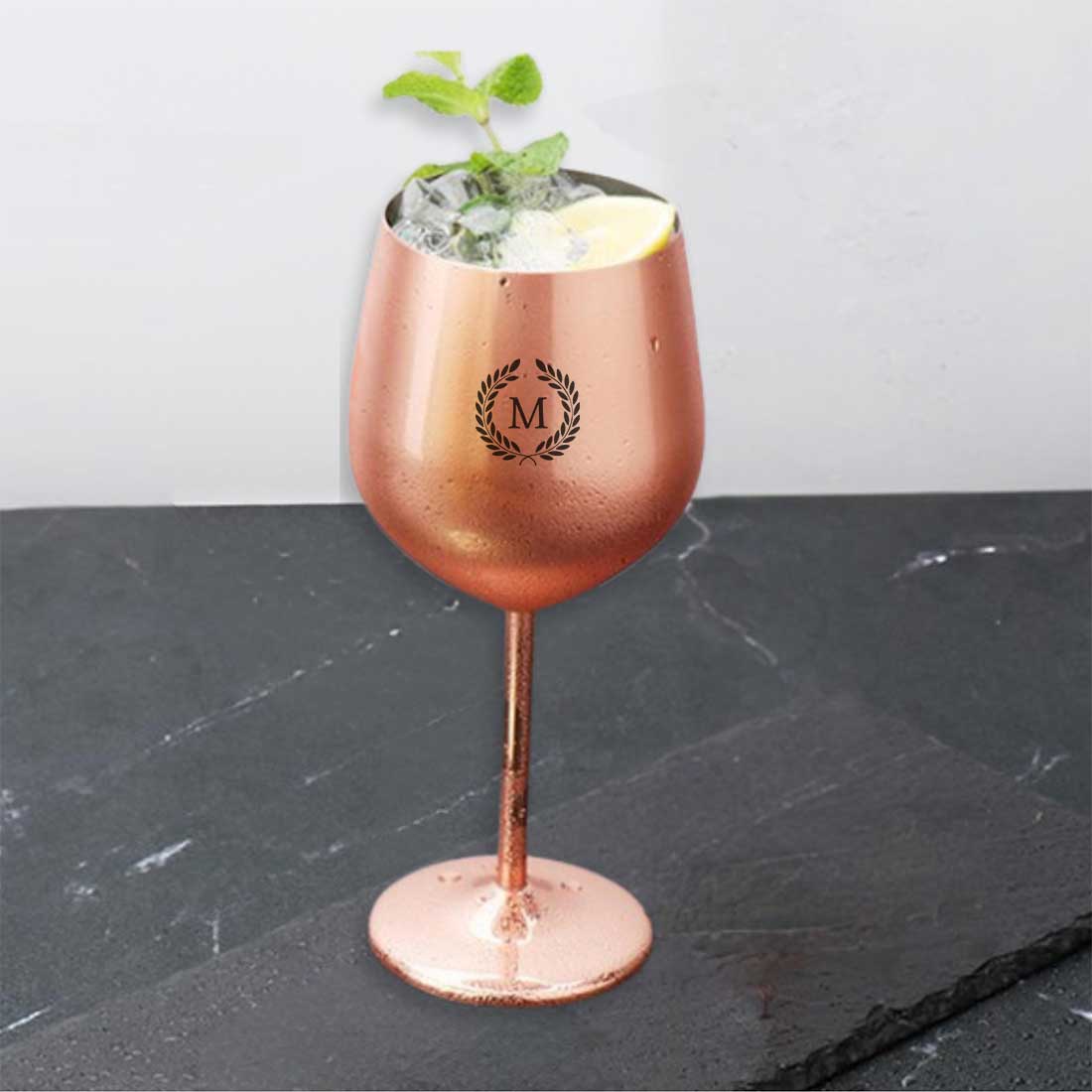 Customized Wine Glasses Stainless Steel Goblets with Copper Finish - Image 4