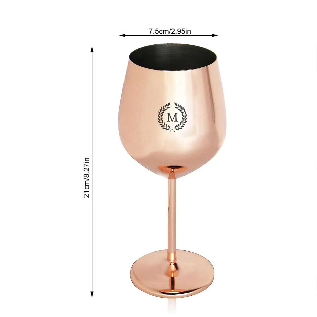 Customized Wine Glasses Stainless Steel Goblets with Copper Finish - Image 5