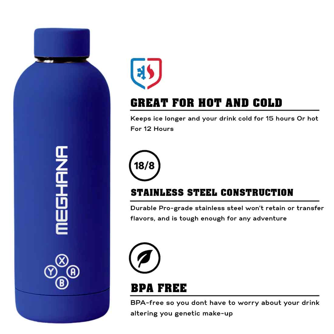 Customized Insulated Water Bottle 500ML Stainless Steel for Travel Office Gym Home - BPA Free, Leakproof - Image 32