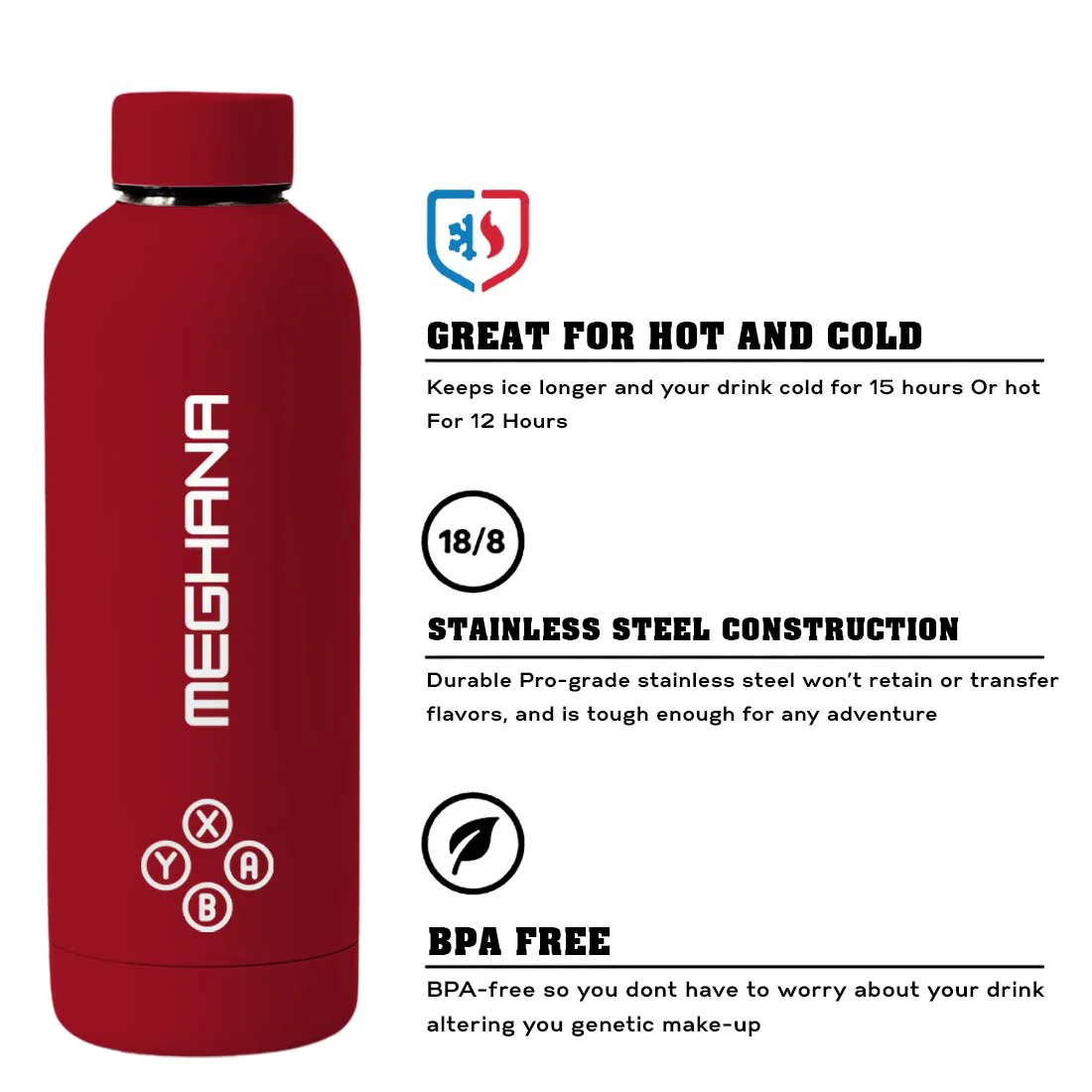 Customized Insulated Water Bottle 500ML Stainless Steel for Travel Office Gym Home - BPA Free, Leakproof - Image 60