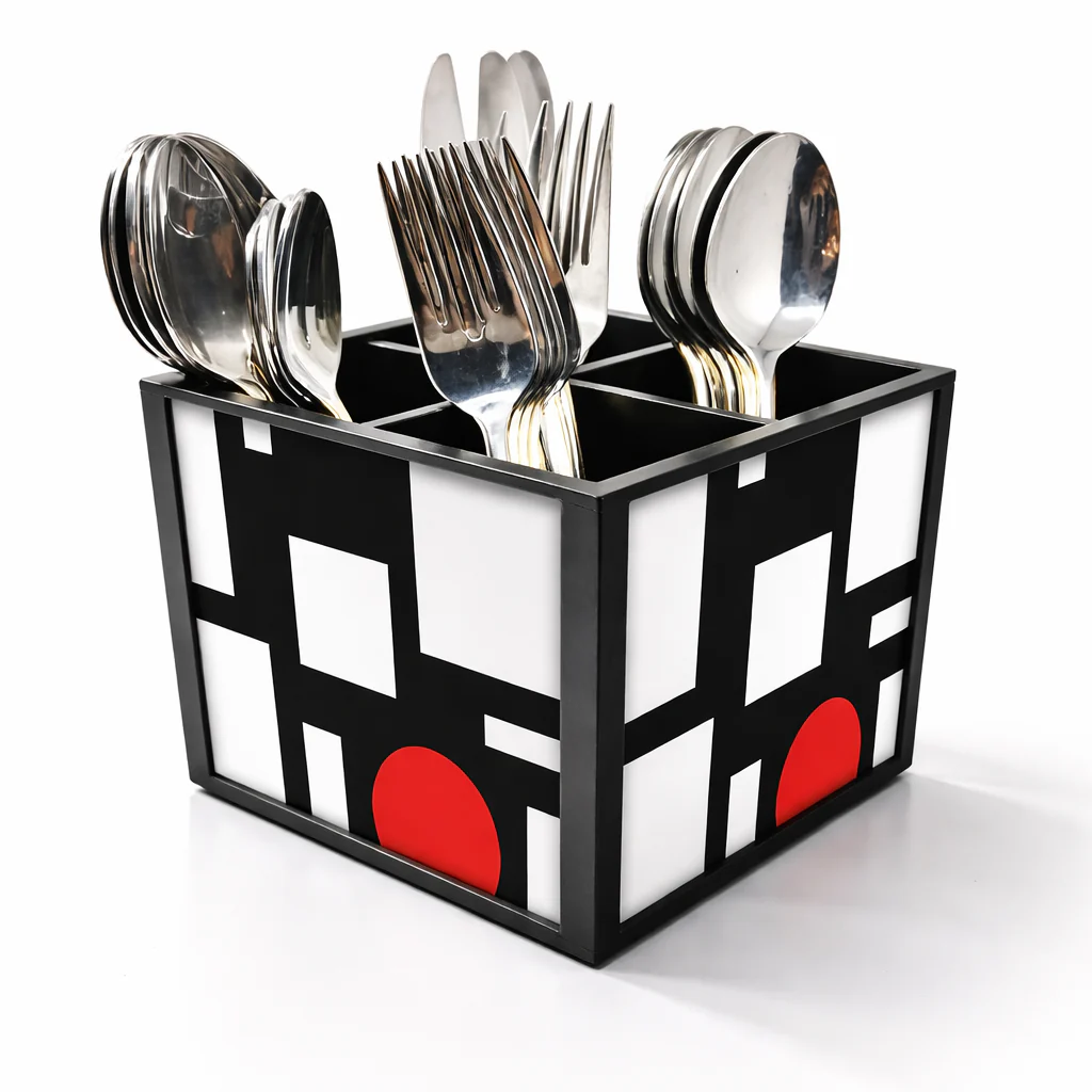Kitchen Cutlery Holder Stand for Spoons, Forks & Knives- Designer Mandrin - Image 2